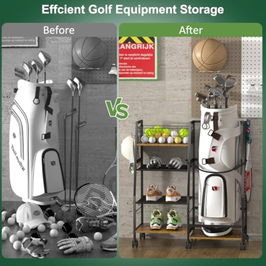 Golf Bag Garage Storage Rack w - Golf Equipment Garage Organizer review and price