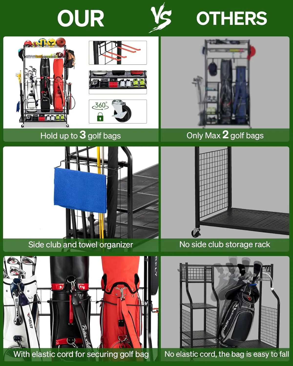 Activity priceGolf Bag Storage - Golf Equipment Garage Organizer review and price
