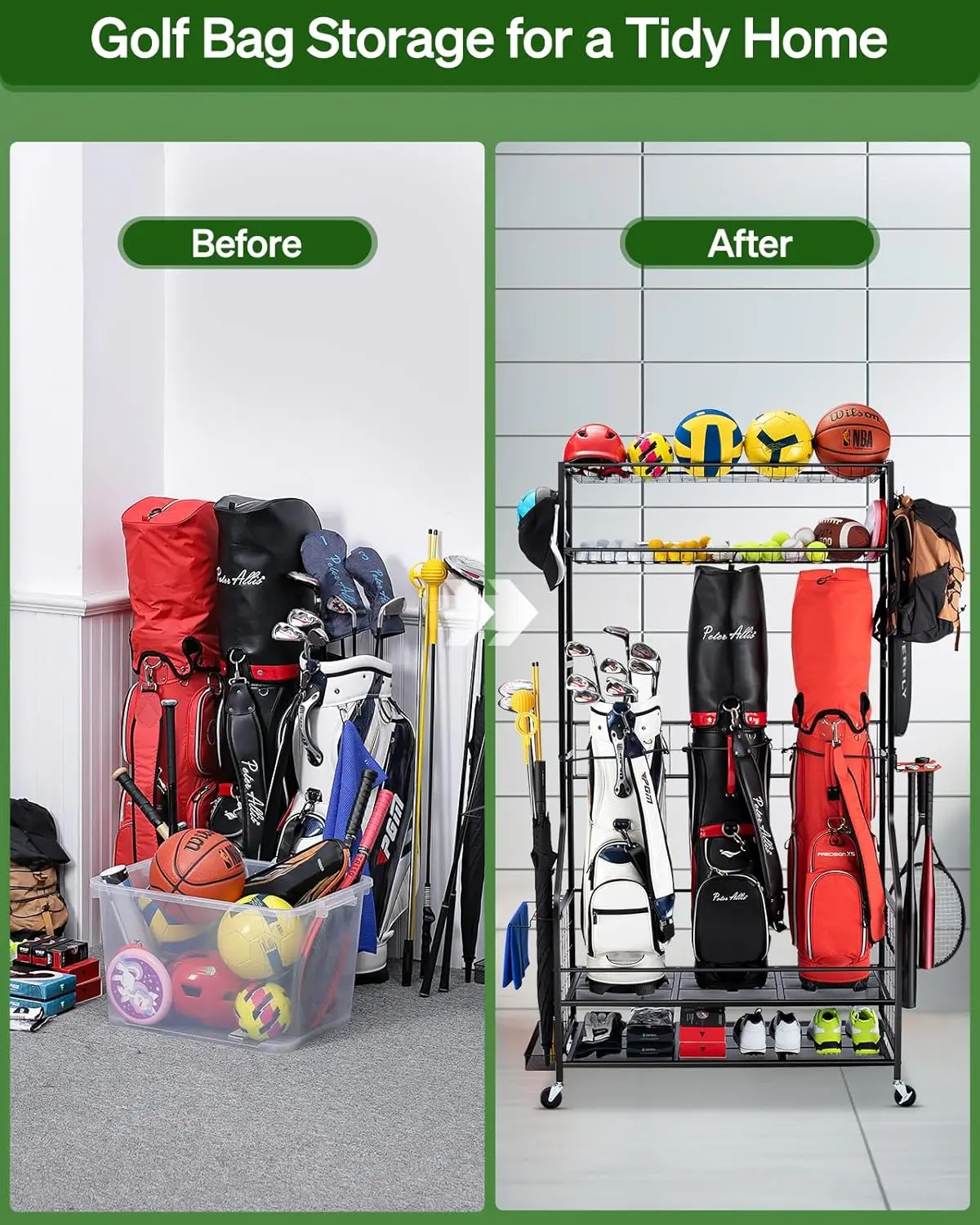 Activity priceGolf Bag Storage - Golf Equipment Garage Organizer review and price