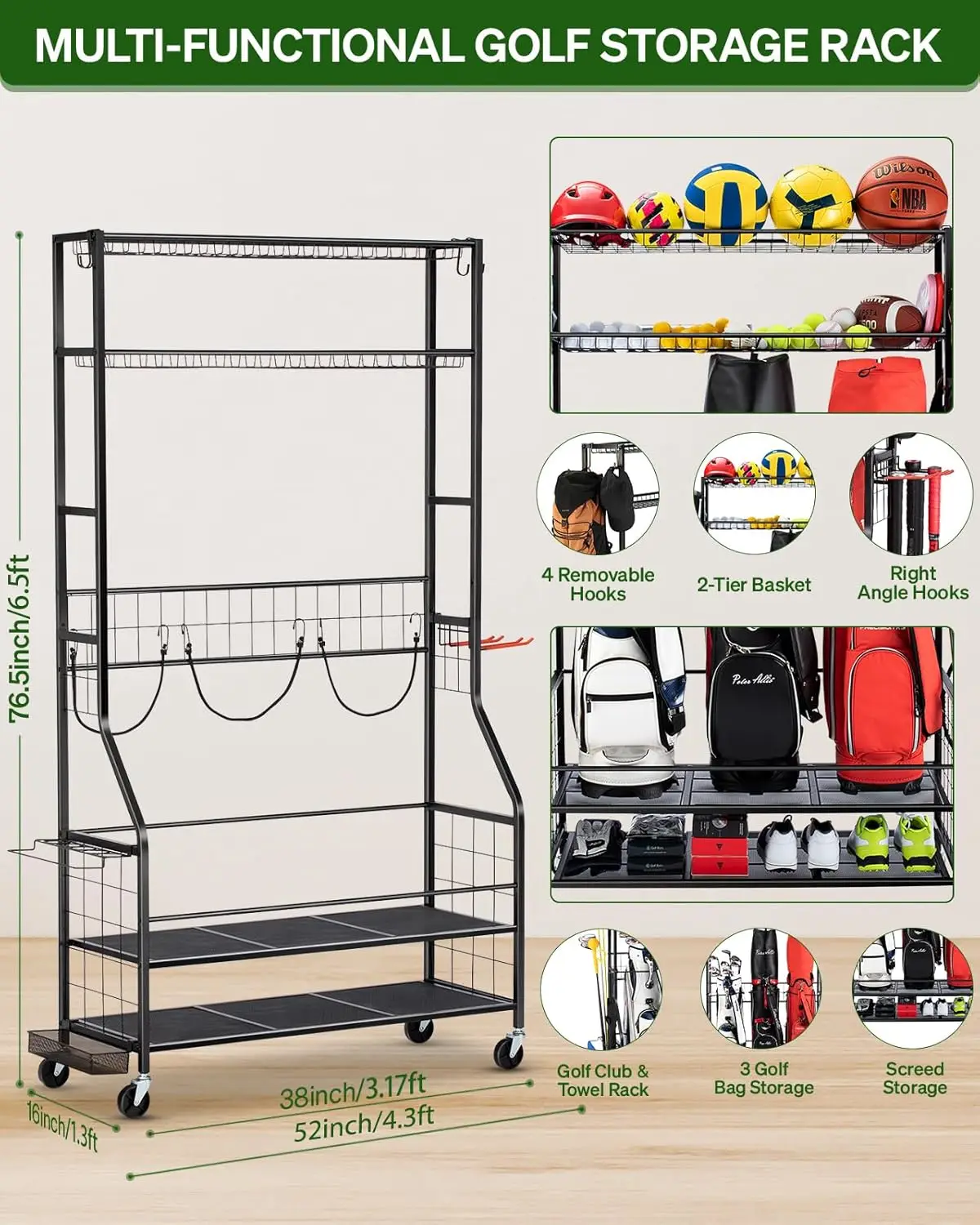 Golf Bag Storage Garage Organi - Golf Equipment Garage Organizer review and price