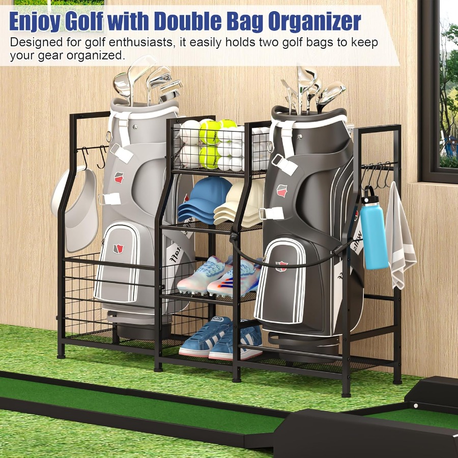 Golf Bag Stand Garage Storage  - Golf Equipment Garage Organizer review and price
