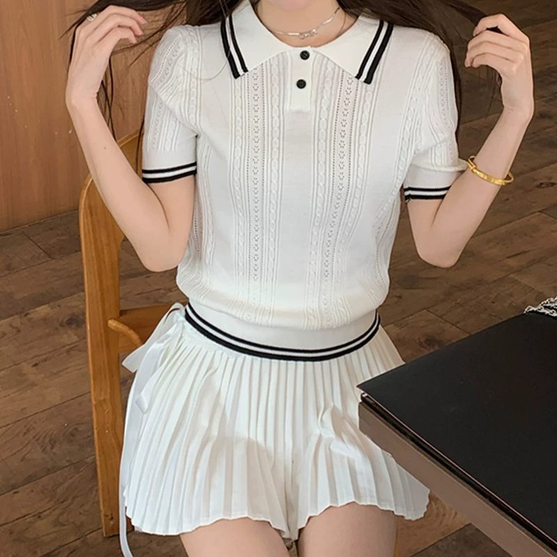 Short Sleeve Polo Neck Knit To - Golf Equipment For Women review and price