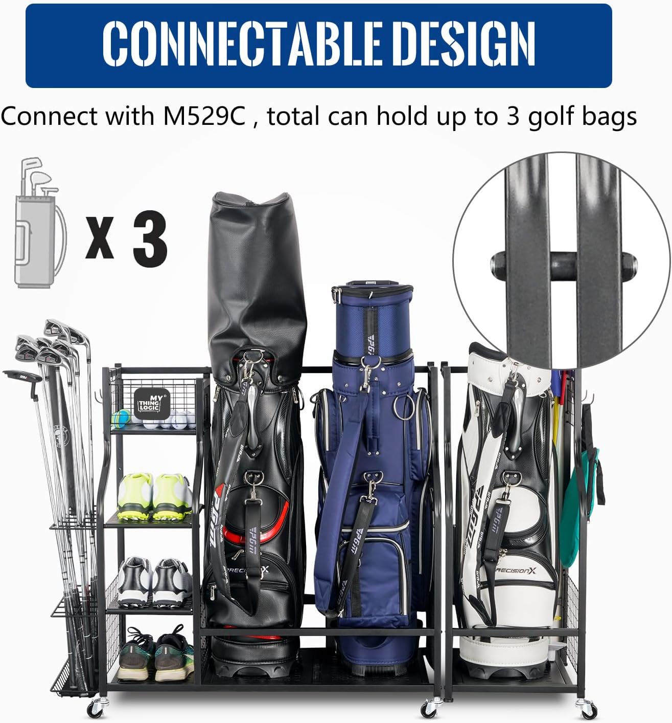 Golf Storage Garage Organizer, - Golf Equipment Garage Organizer review and price
